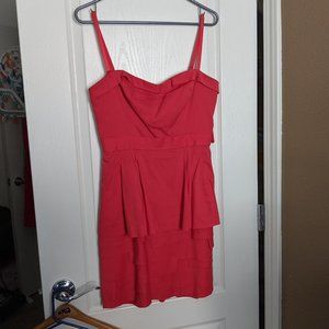 Pink-orange mini party dress, straps optional